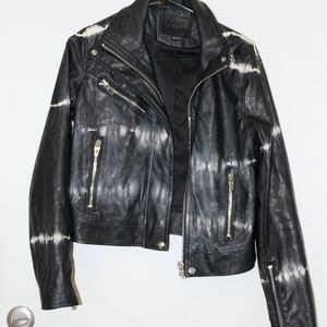Blanknyc tie dye faux leather jacket